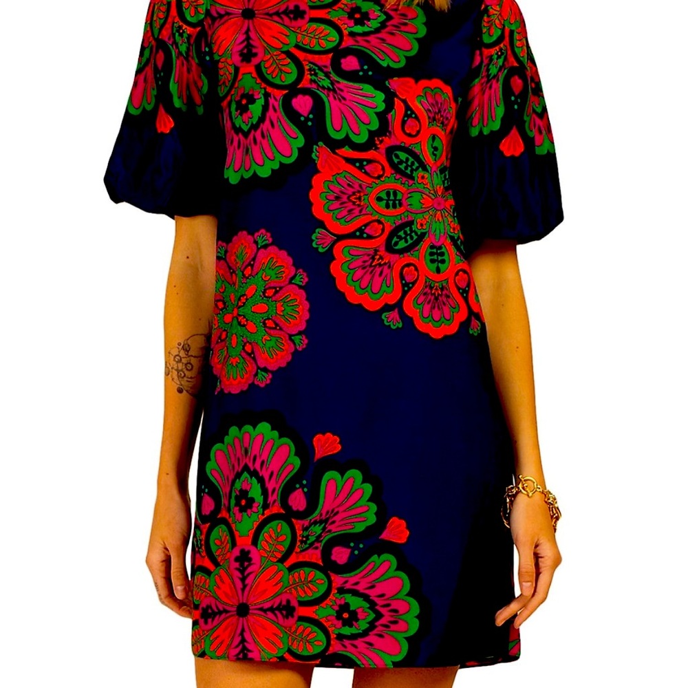 Trina Turk Luv Printed Satin Shift Minidress